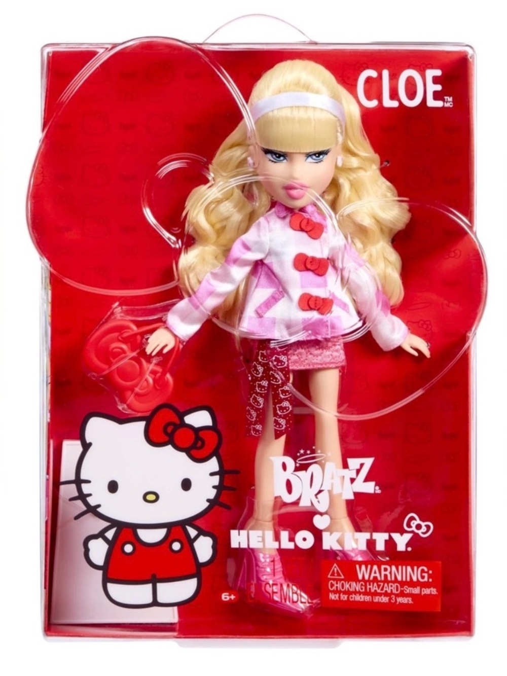 Hello Kitty Bratz Cloe Doll in Pink and Red Outfit